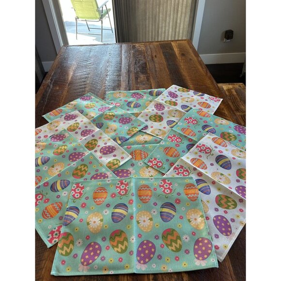 Easter Egg Table Runner & Placemat Set 8 Piece - Picture 2 of 5